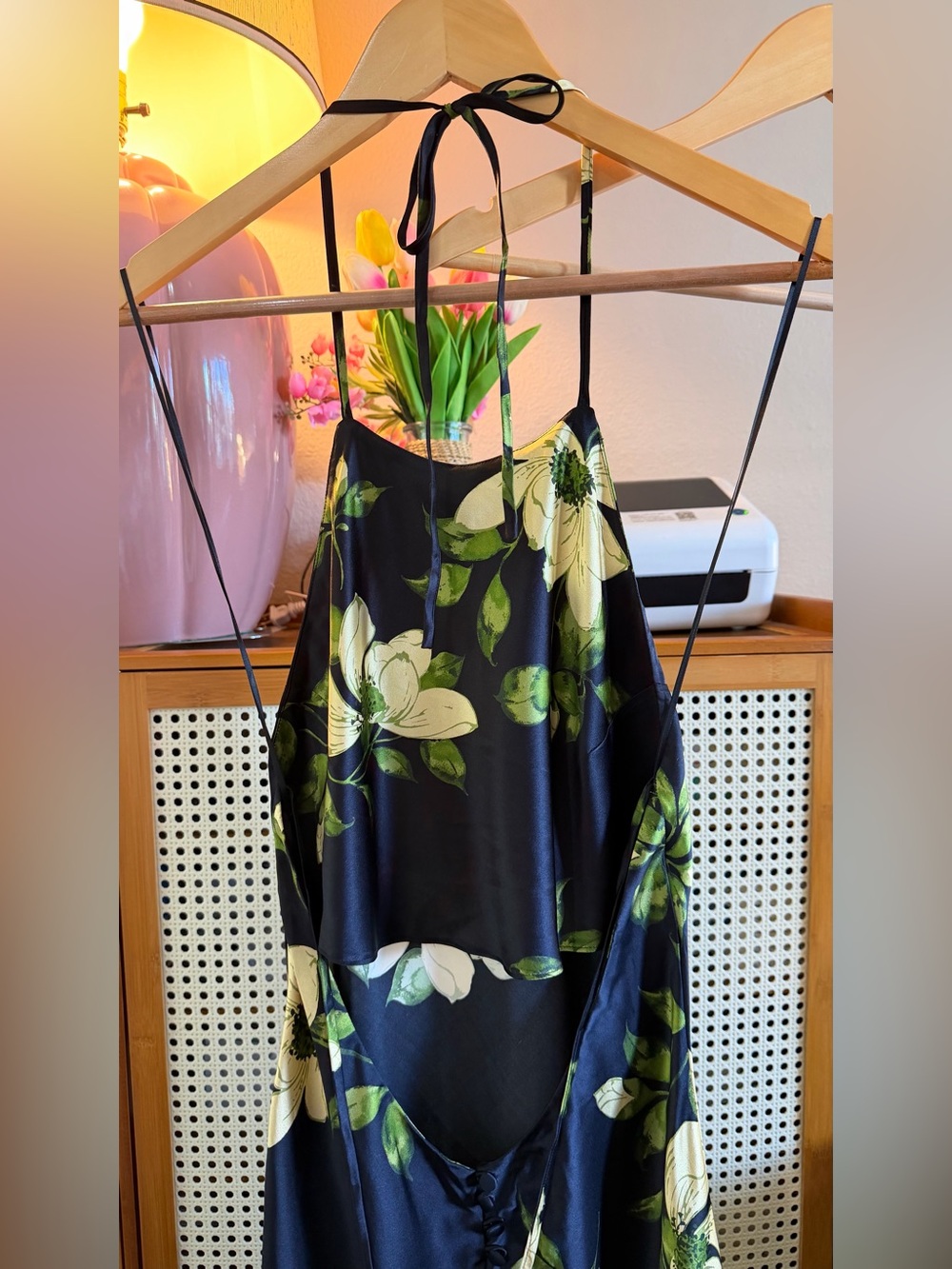 Reformation Jennis Silk Dress In Mood For Love, NWOT, NEVER WORN, NO FLAWS. - Picture 7 of 15